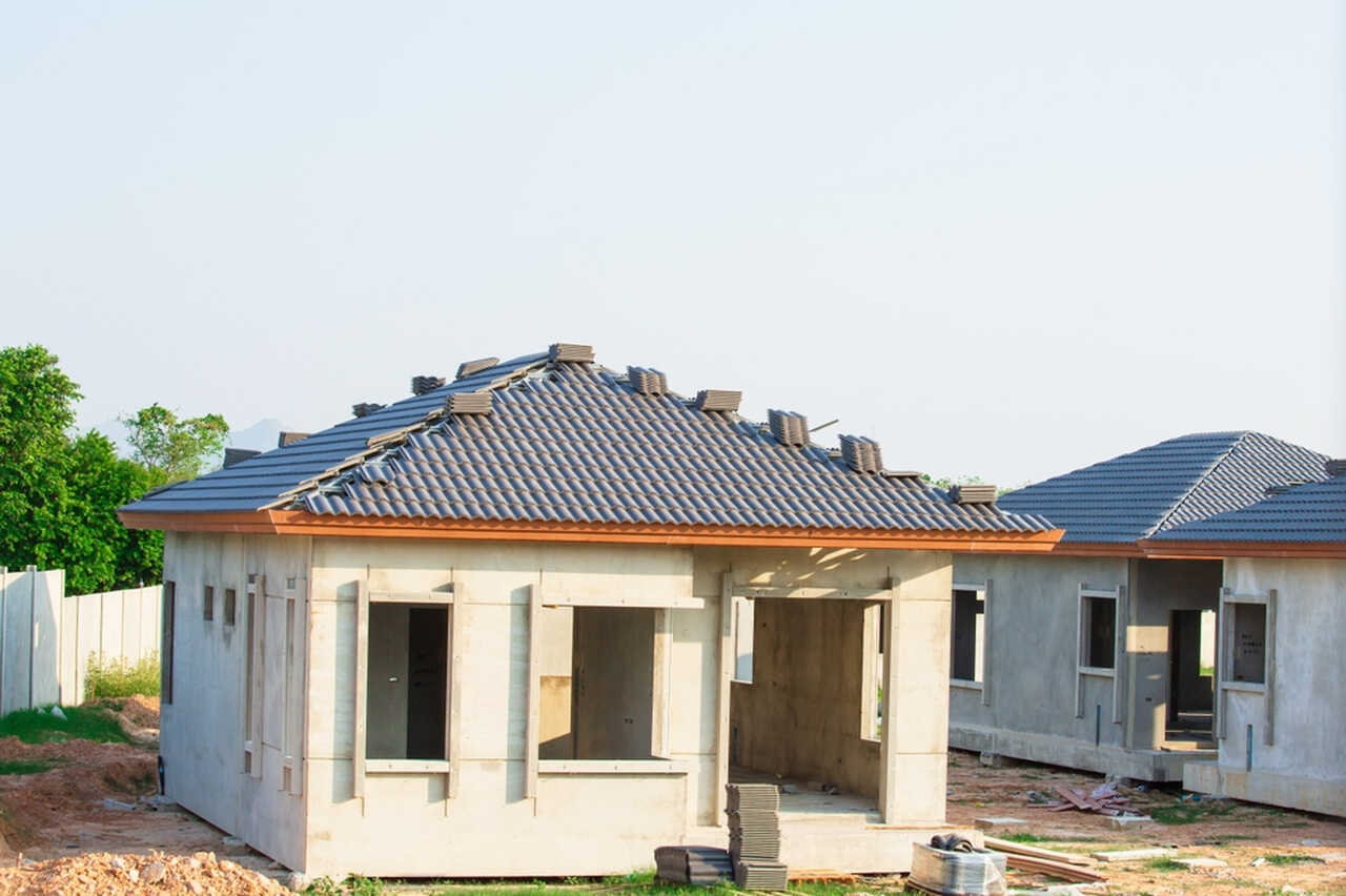 inşaat halindeki prefabrik ev